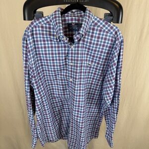 Vineyard Vines Mens Classic Fit Tucker Button Shirt‎ Red / White / Blue Plaid Lg
